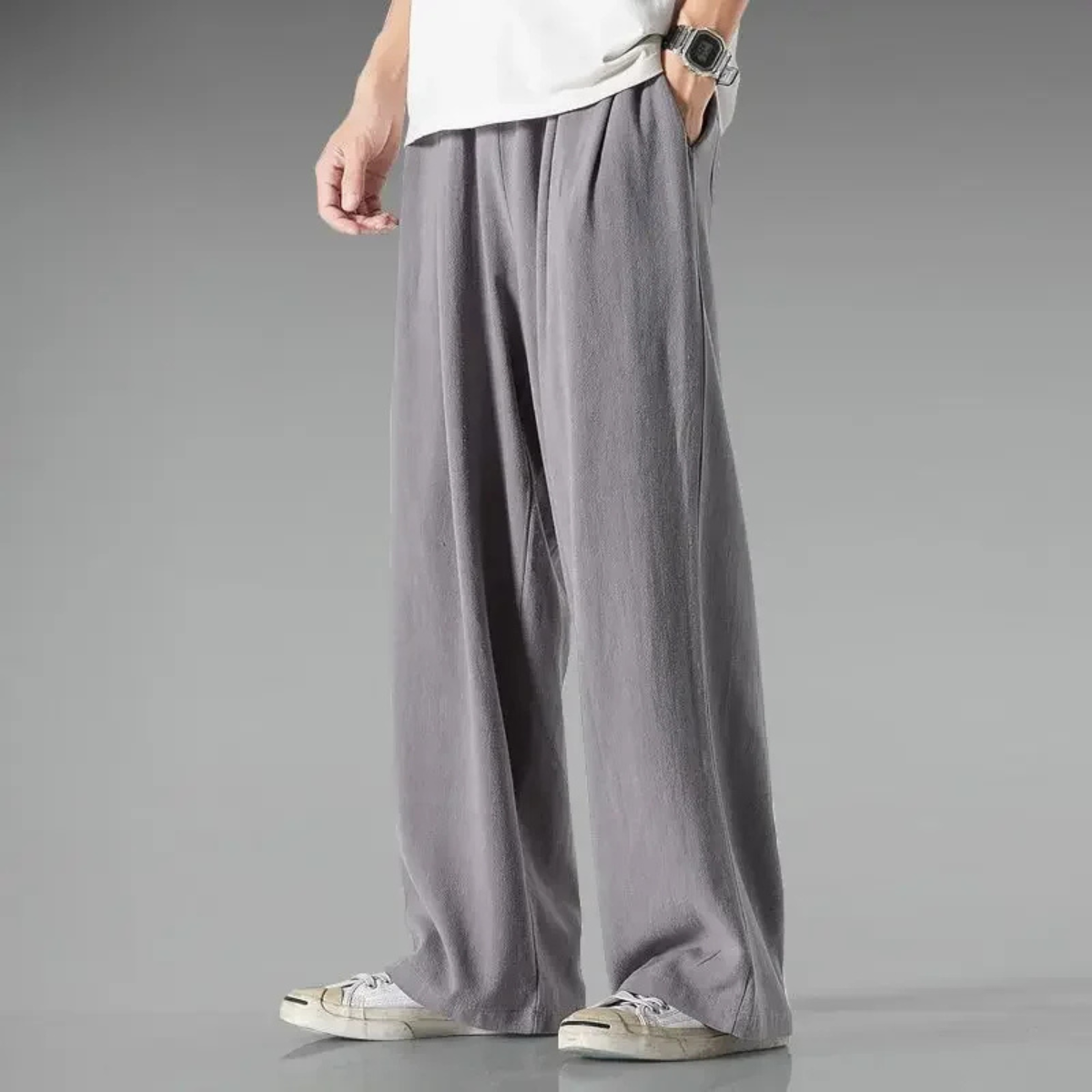 Men's Loose Fit Cotton Linen Pants