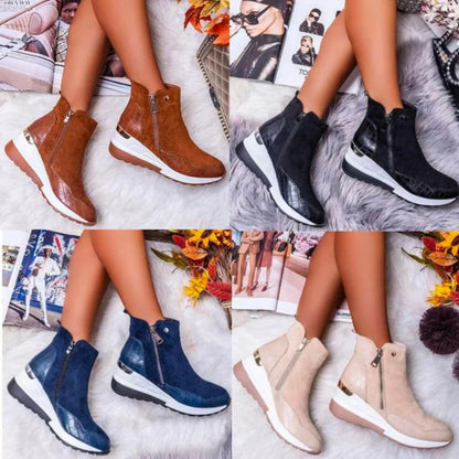 Women's Orthopedic Ankle Boots Leather Mid-Height