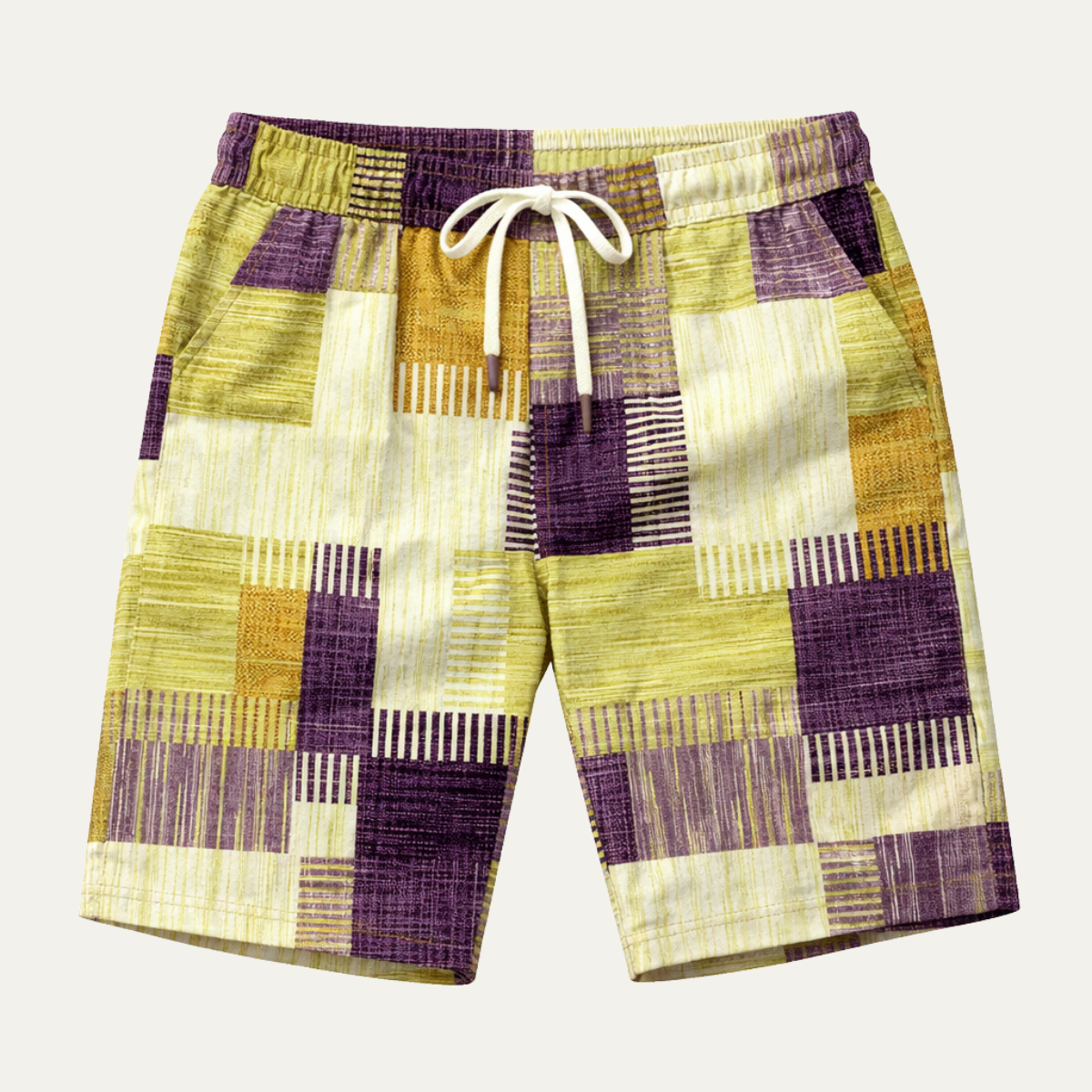 Men's Checked Summer Shorts Drawstring Casual - Fashinoza