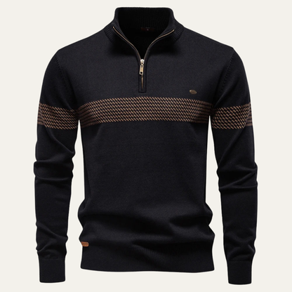 Men's Half Zip Wool Sweater - Fashinoza