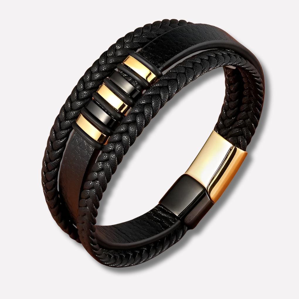 Men's Leather Bracelet Timeless Modern - Fashinoza