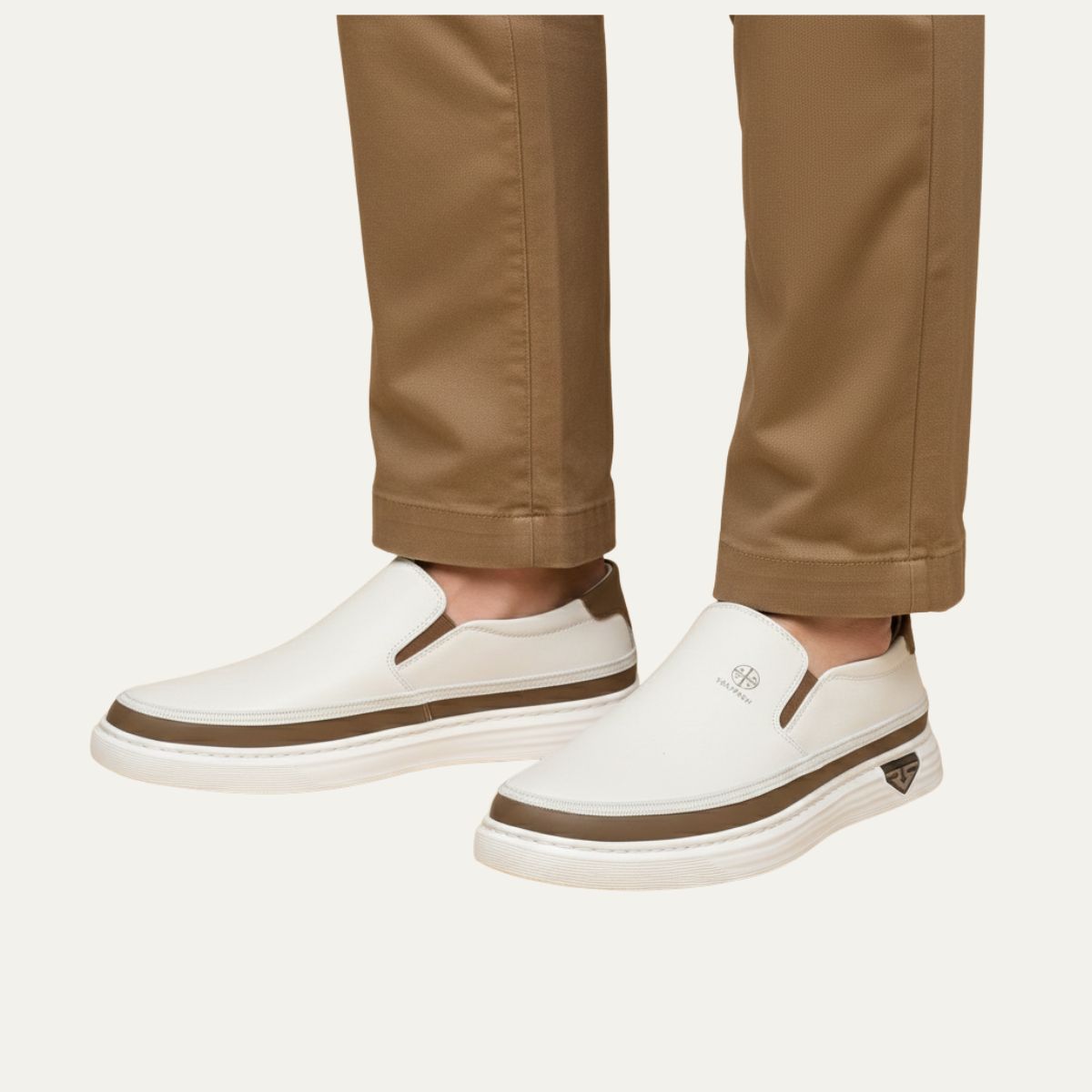 Men's Slip On Shoes Leather Casual Brown