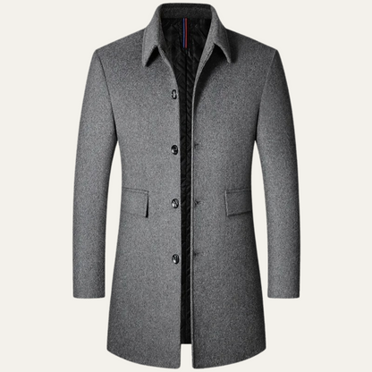 Alderney Men's Wool Blend Long Coat - Fashinoza