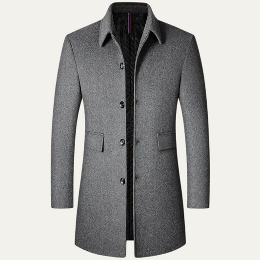 Alderney Men's Wool Blend Long Coat - Fashinoza
