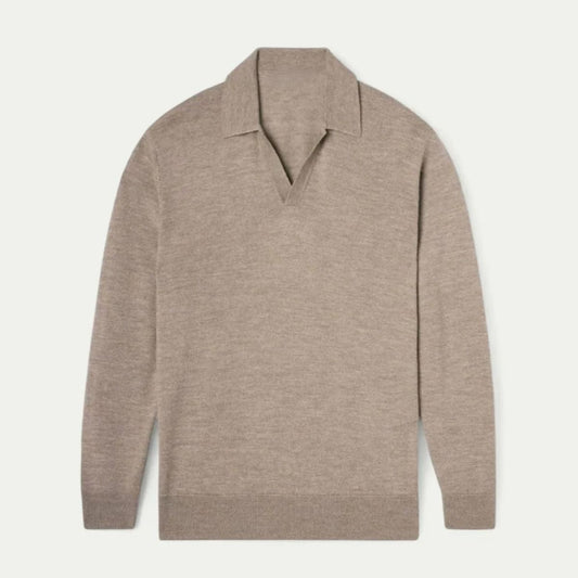Men's Cotton V Neck Polo Shirt - Fashinoza
