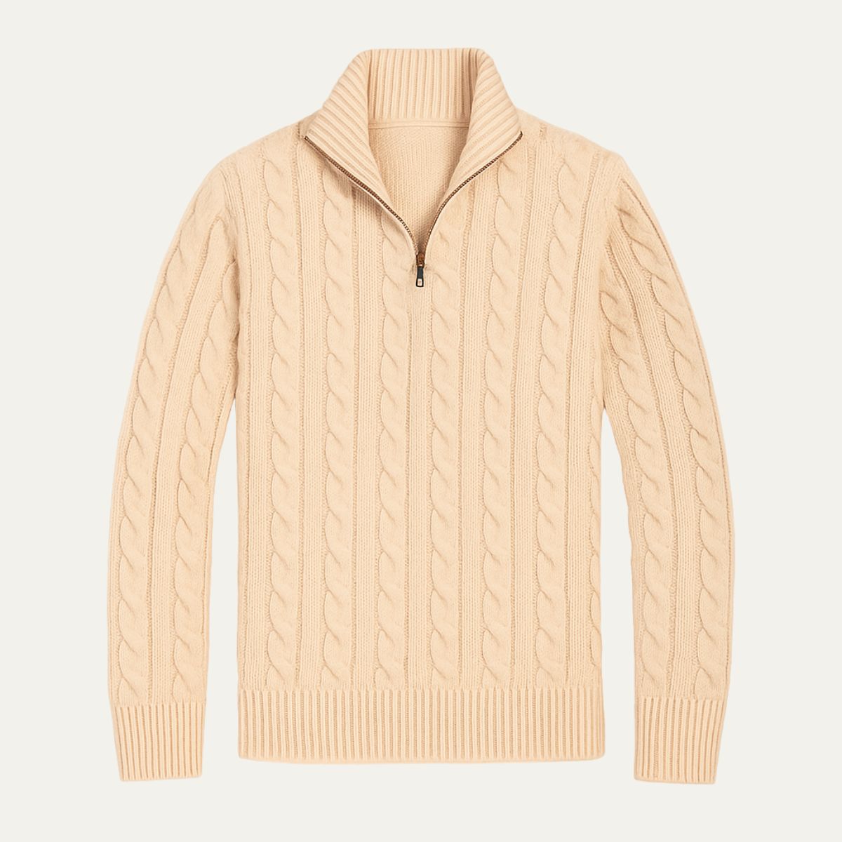 Men's Merino Wool Half Zip Sweater - Fashinoza