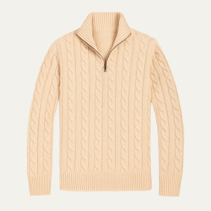 Men's Merino Wool Half Zip Sweater - Fashinoza