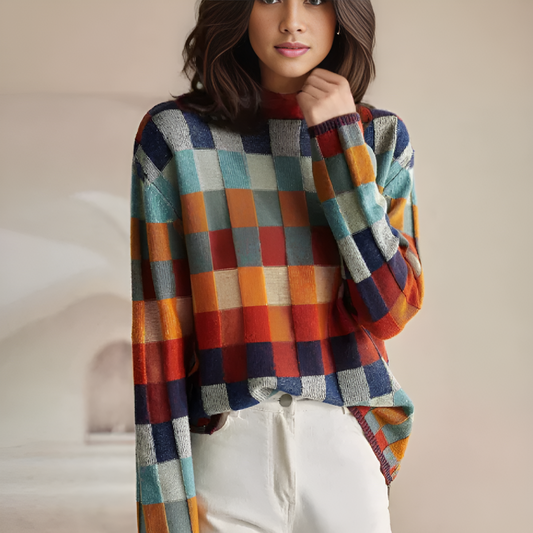 Women's High Neck Fine Wool Sweater - Fashinoza