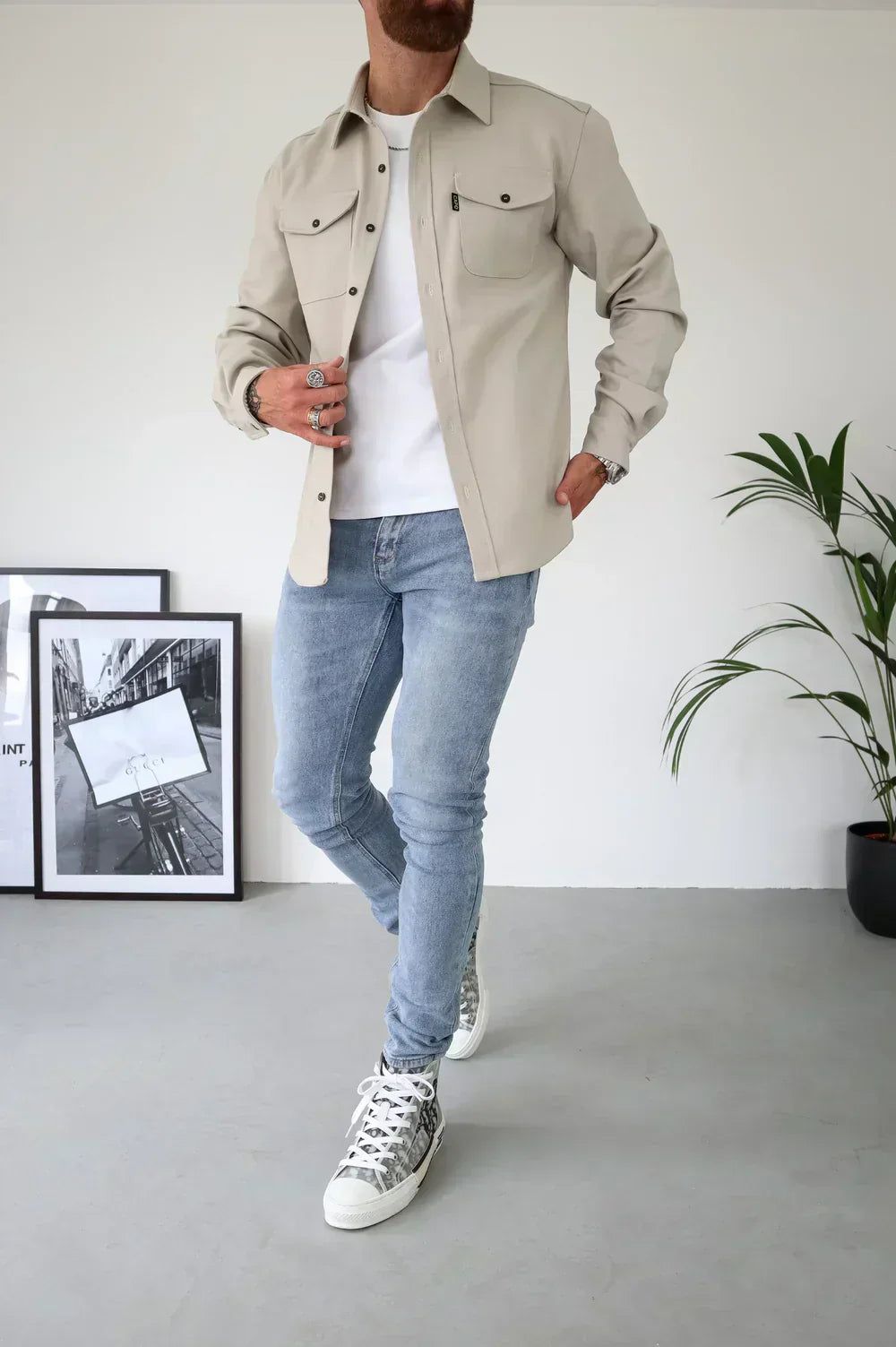 Edward | Men Spring Button Front Shirt Jacket