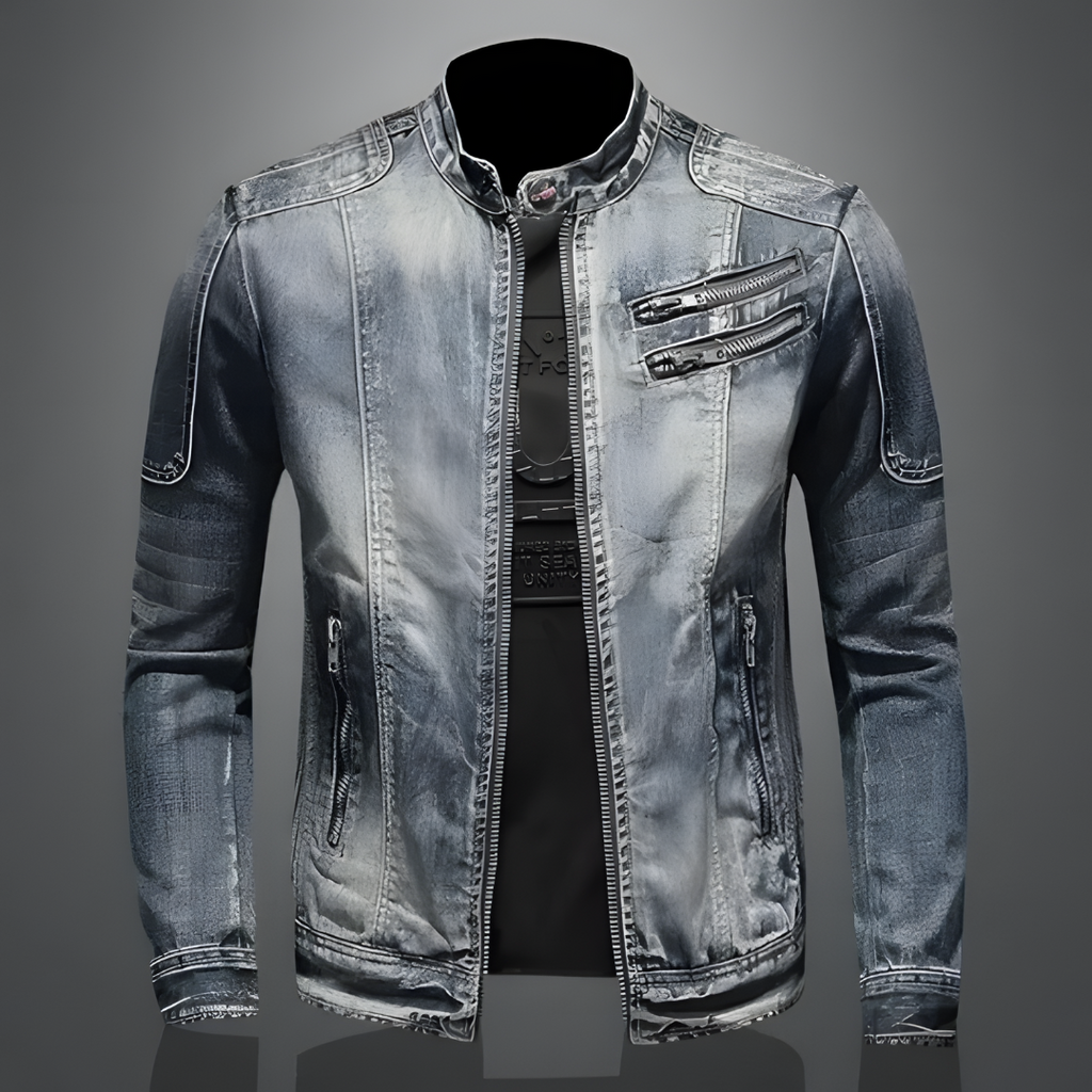 Men's Retro Denim Jacket - Fashinoza