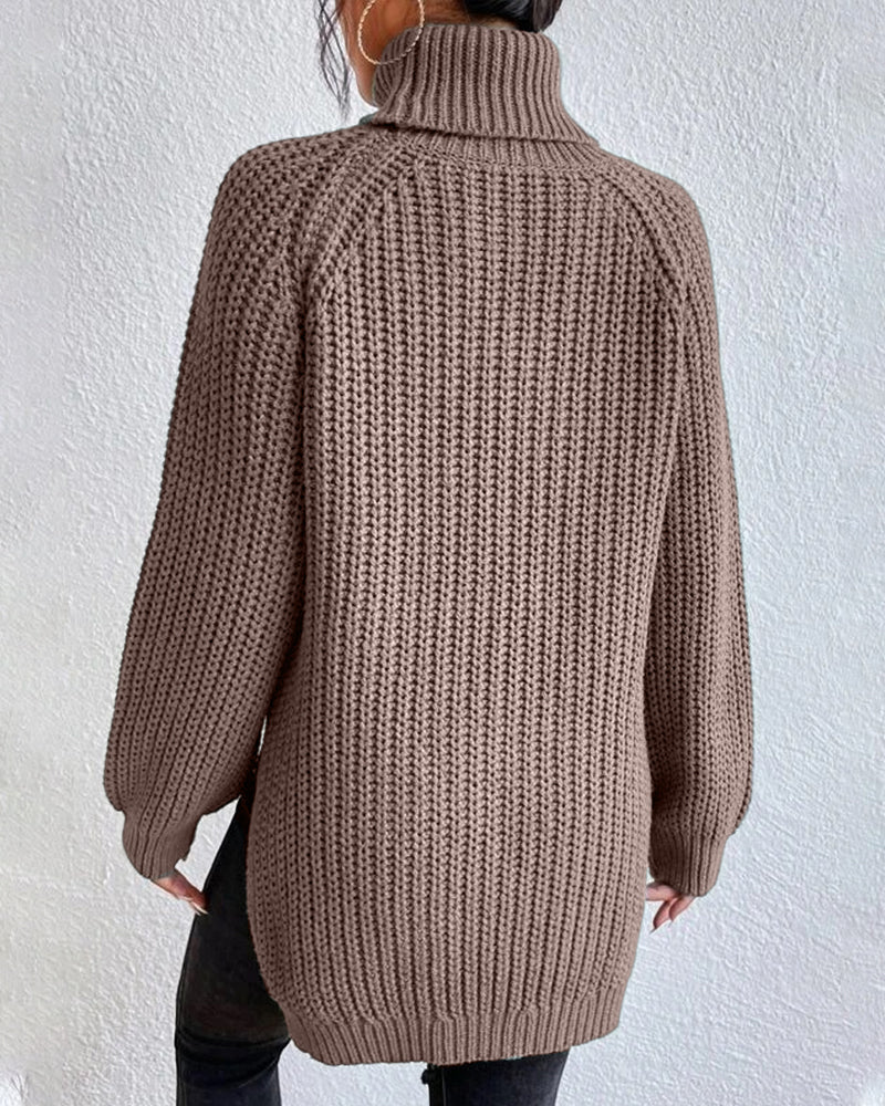 Women's Relaxed Fit Knit Turtleneck Sweater