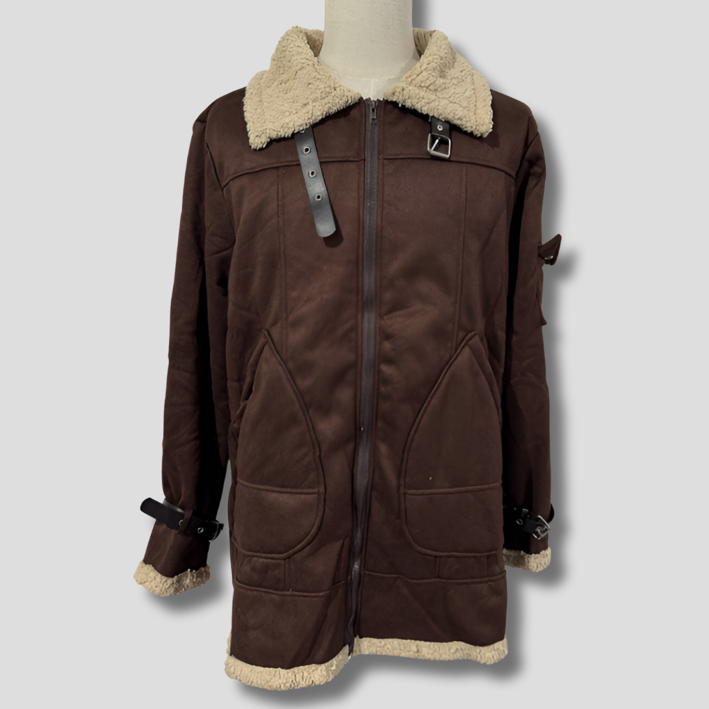 Men's Leather Biker Jacket Camel - Fashinoza