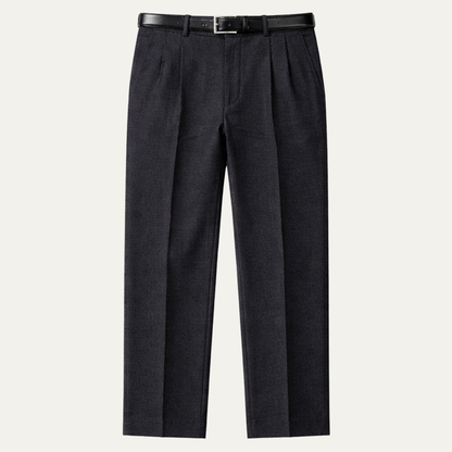 Men's Double Pleated Straight Leg Dress Pants - Fashinoza