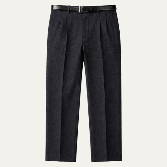 Men's Double Pleated Straight Leg Dress Pants - Fashinoza