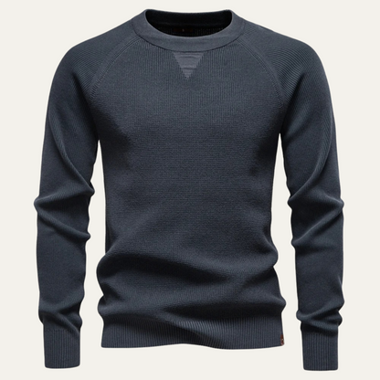 Men's Knitted Crew Neck Sweater - Fashinoza