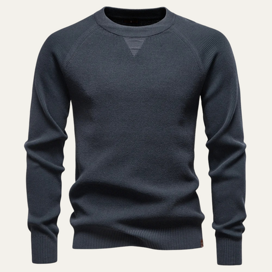 Men's Knitted Crew Neck Sweater - Fashinoza