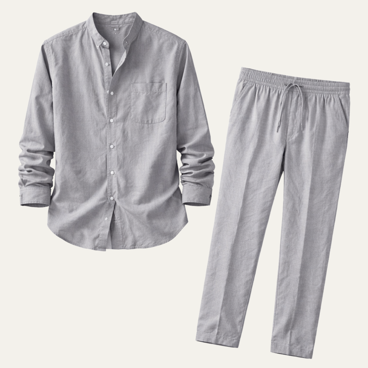 Men's Linen Shirt And Pants Set Relaxed Fit - Fashinoza