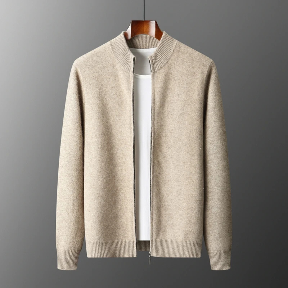Men's Soft Wool Zip Cardigan