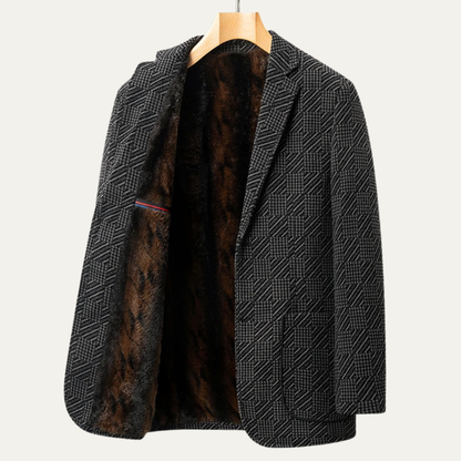 Men's Textured Fleece Lined Winter Blazer
