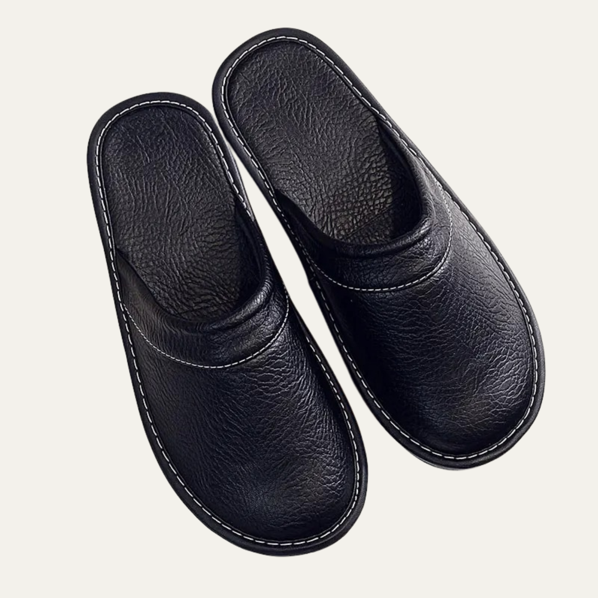Men's Soft Leather Indoor Slippers - Fashinoza