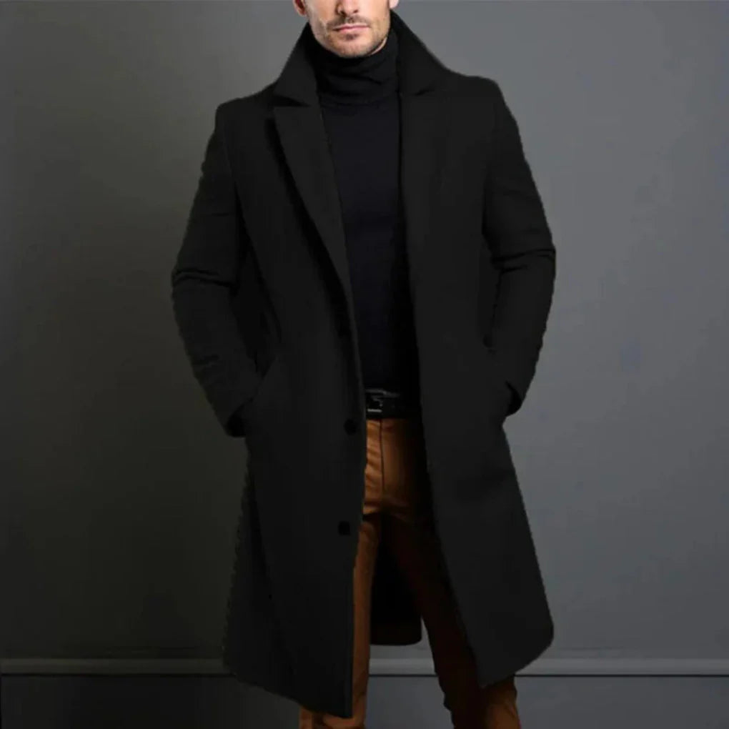 Men's Wool Blend Coat - Fashinoza