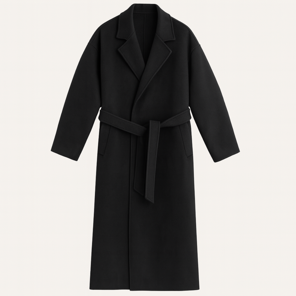 Men's Wool Wrap Coat Camel Color With Belt - Fashinoza