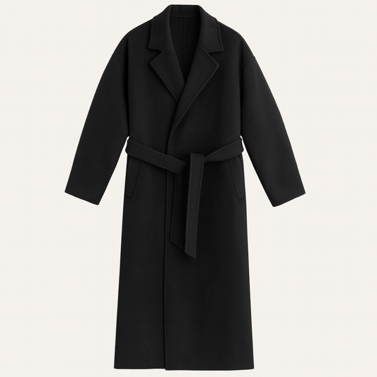 Men's Wool Wrap Coat Camel Color With Belt - Fashinoza