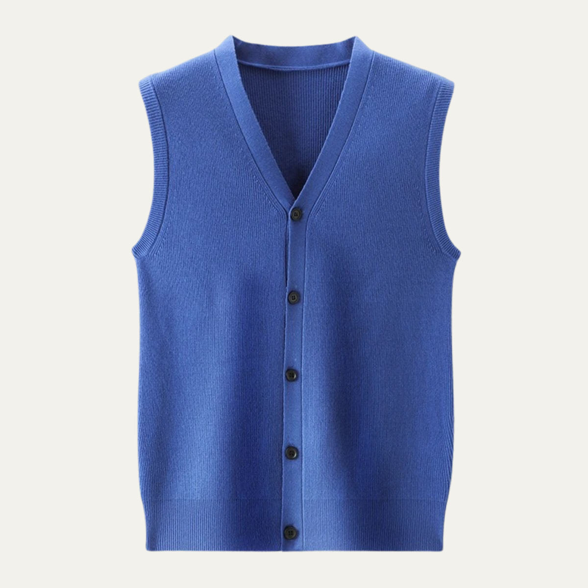 Men's Knit Waistcoat Smart Button Closure - Fashinoza