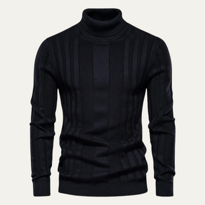 Men's Slim Fit Knit Turtleneck Sweater - Fashinoza