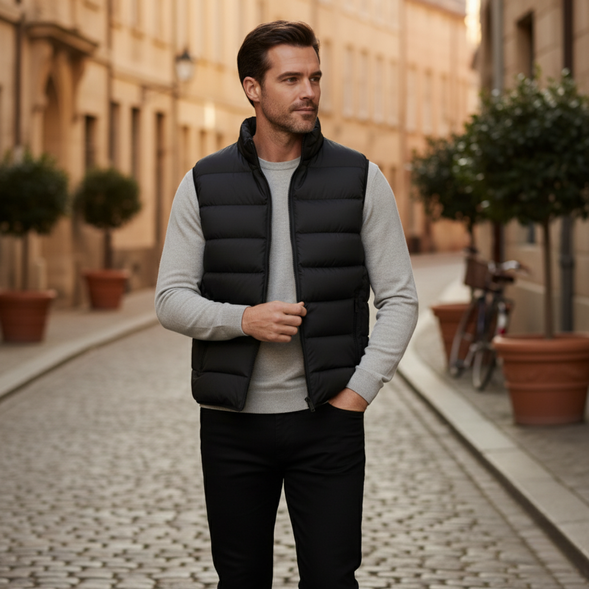 Men's Puffer Vest Quilted Black