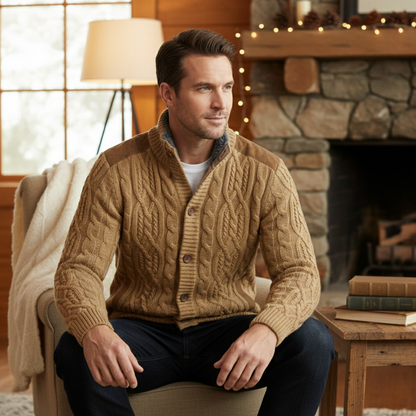 Maplewood Men's Wool Cardigan Fleece Lined