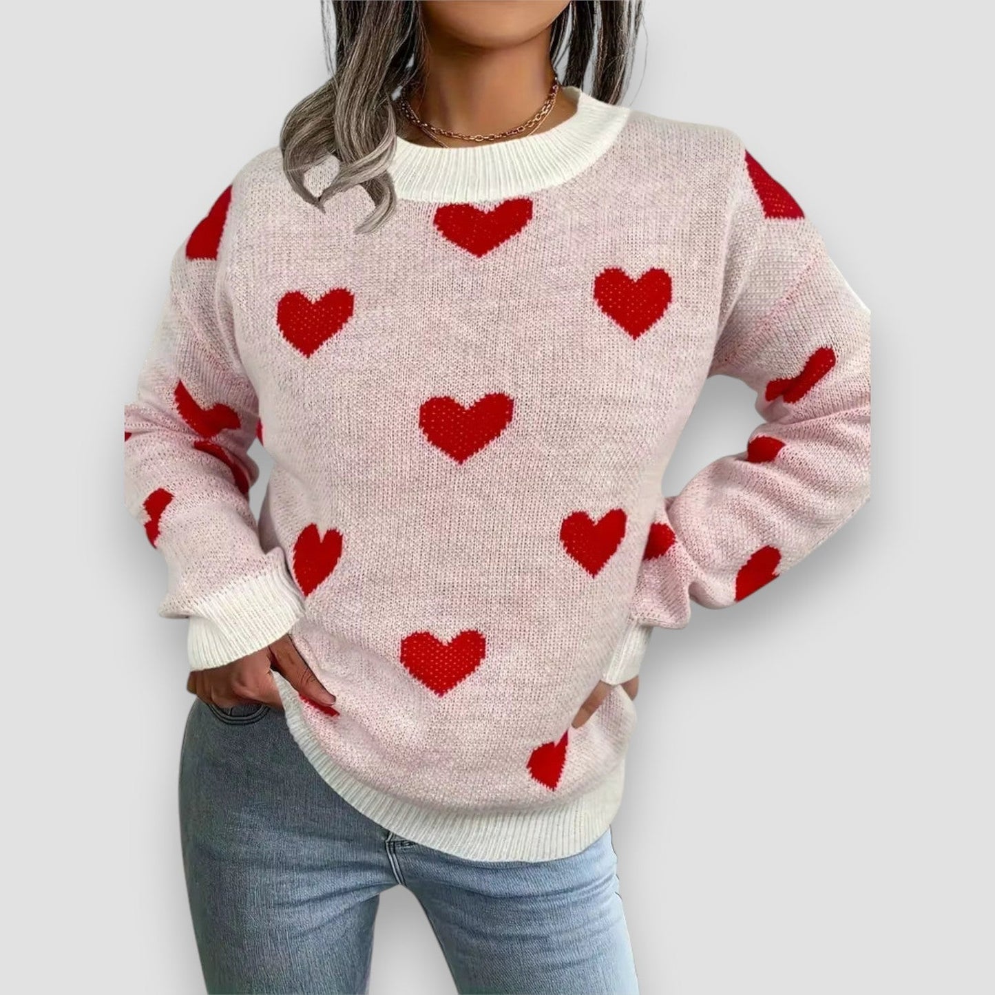 Elegant Women's Heart Sweater
