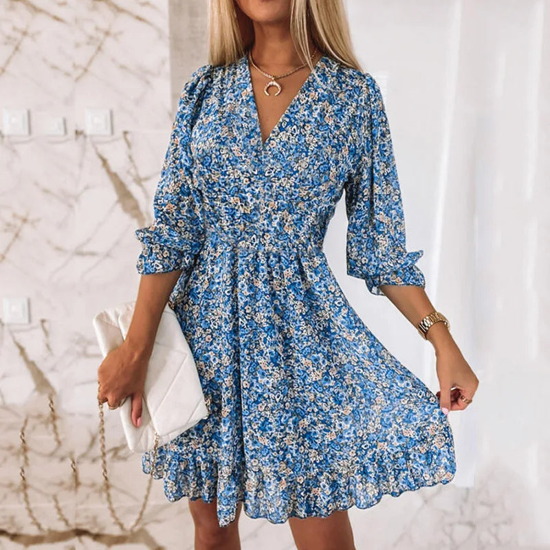 Women's Floral Mini Dress Bohemian Sundress