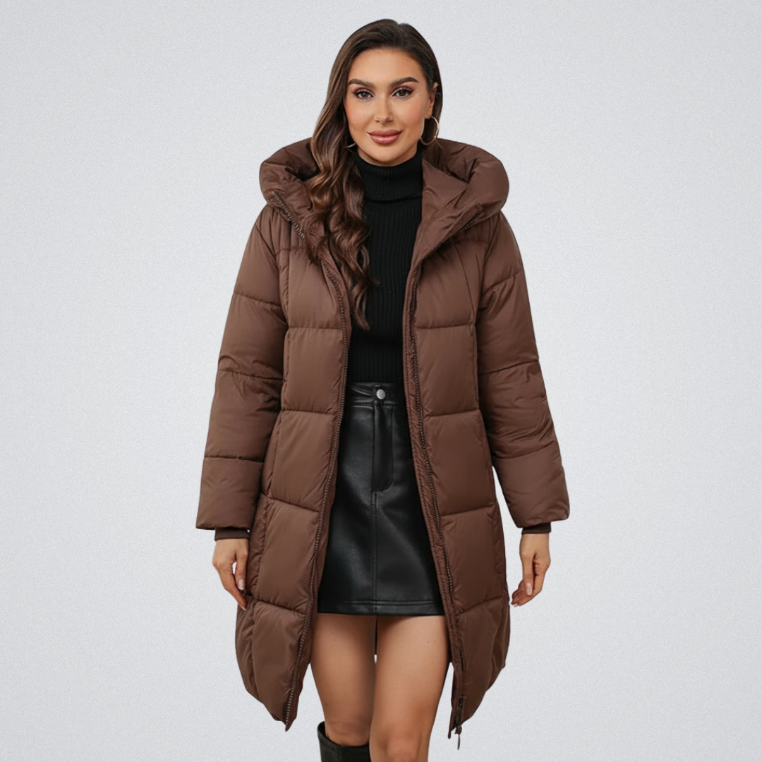 Hooded Longline Quilted Puffer Coat