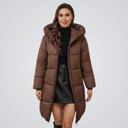 Hooded Longline Quilted Puffer Coat