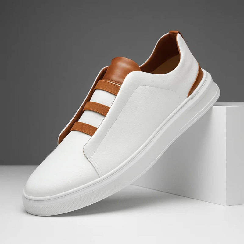 Men's Genuine Leather Sneakers - 
Fashinoza