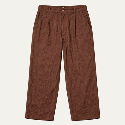 Men's Linen Casual Pants Relaxed Fit Beige - Fashinoza