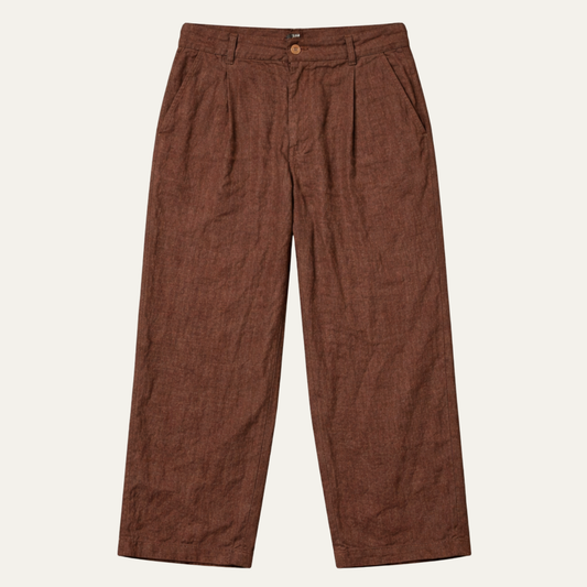 Men's Linen Casual Pants Relaxed Fit Beige - Fashinoza