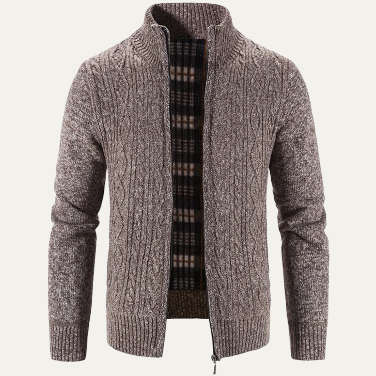 Men's Fleece Zip Up Jacket Warm Knit - Fashinoza