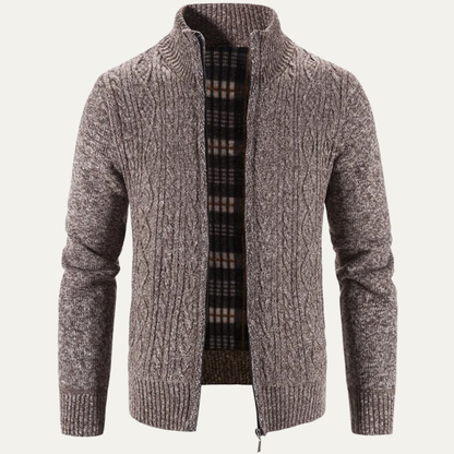 Men's Fleece Zip Up Jacket Warm Knit - Fashinoza