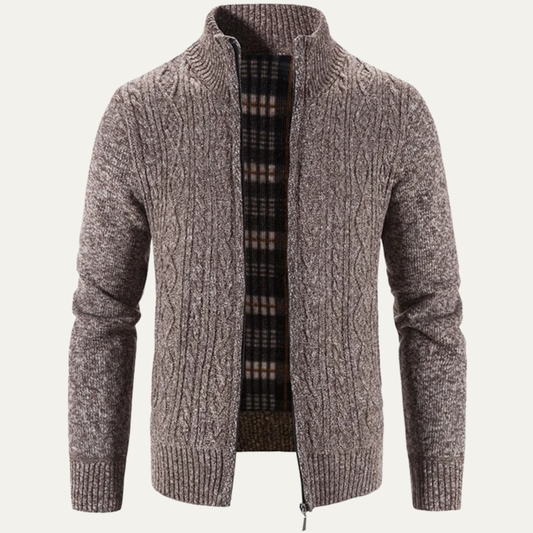 Men's Fleece Zip Up Jacket Warm Knit - Fashinoza