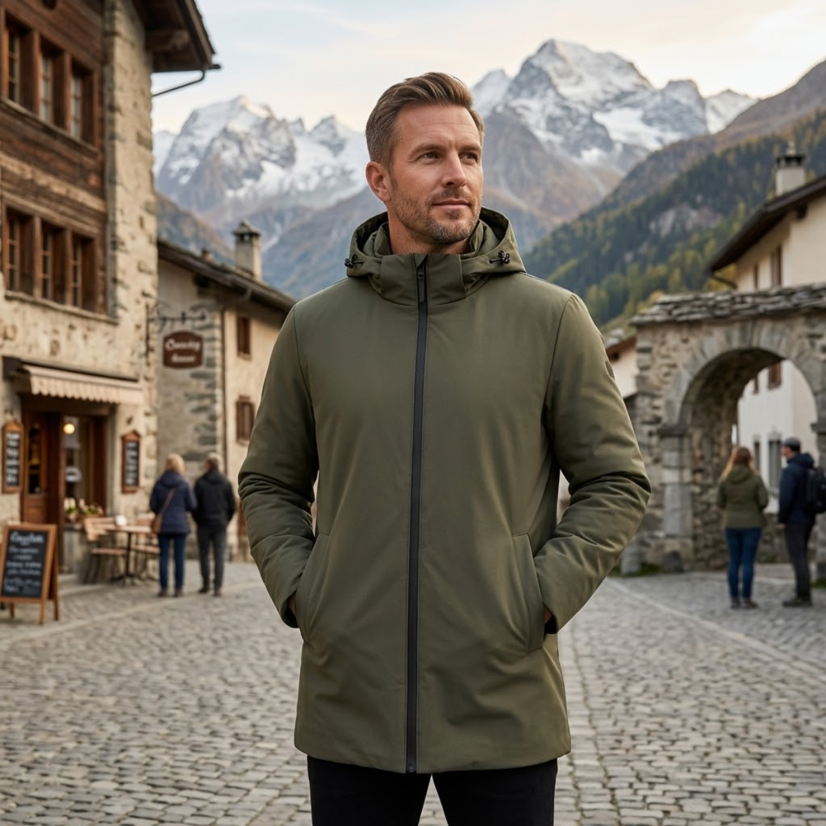 Men's Warm Hooded Jacket Modern Fit