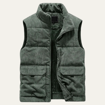 Penzance Men's Quilted Corduroy Gilet Lightweight
