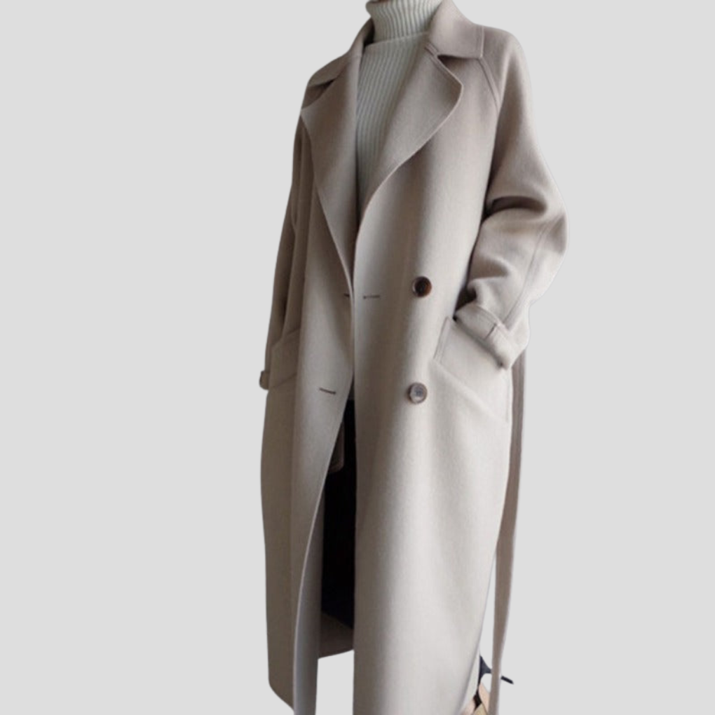Women's Wool Coat Long Elegant Cold Weather - Fashinoza