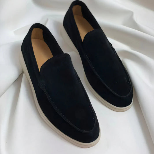 Men's Leather Loafers Comfortable Slip-On Brown - Fashinoza