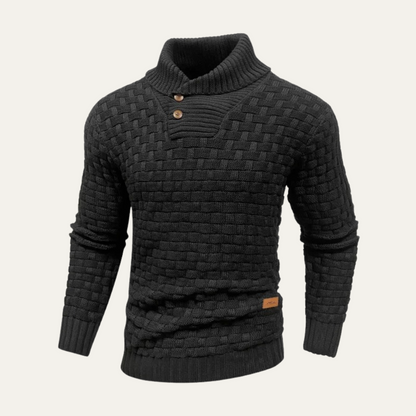 Men's Textured Knit Winter Sweater - Fashinoza