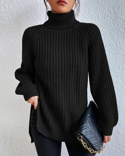 Women's Relaxed Fit Knit Turtleneck Sweater
