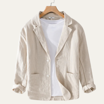 Men's Linen Blazer Solid Color Casual