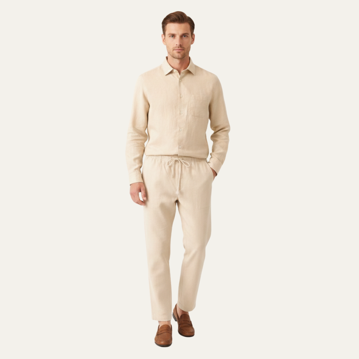 Men's Breathable Summer Shirt Pants Set