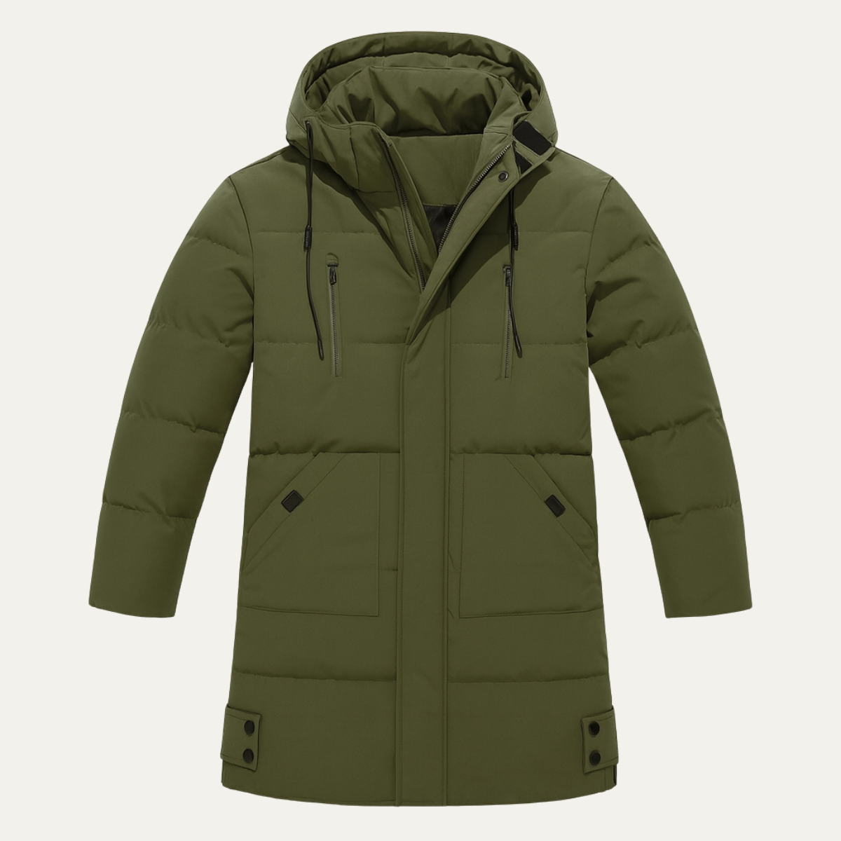 Men's Puffer Hooded Coat Waterproof With Pockets - Fashinoza